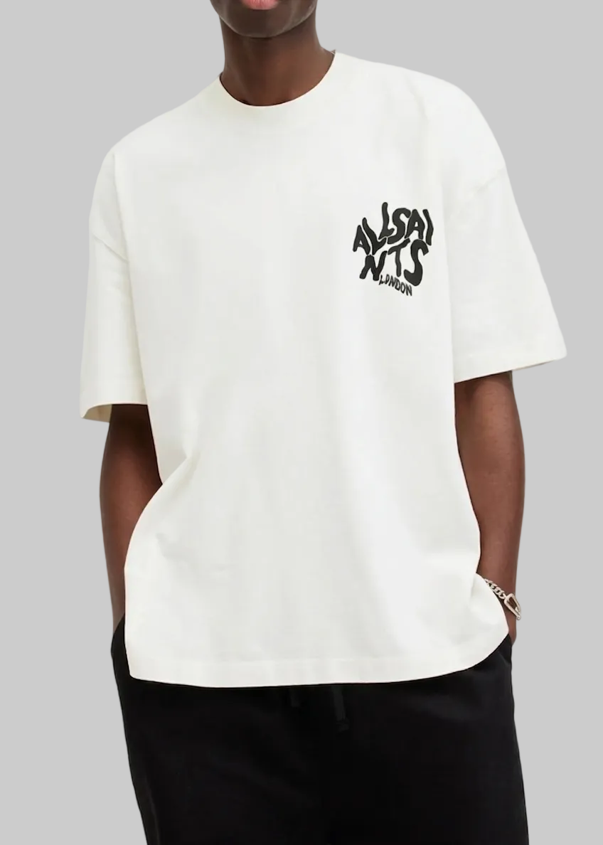 Playera All Saints - OverSize | Graffiti Blanca