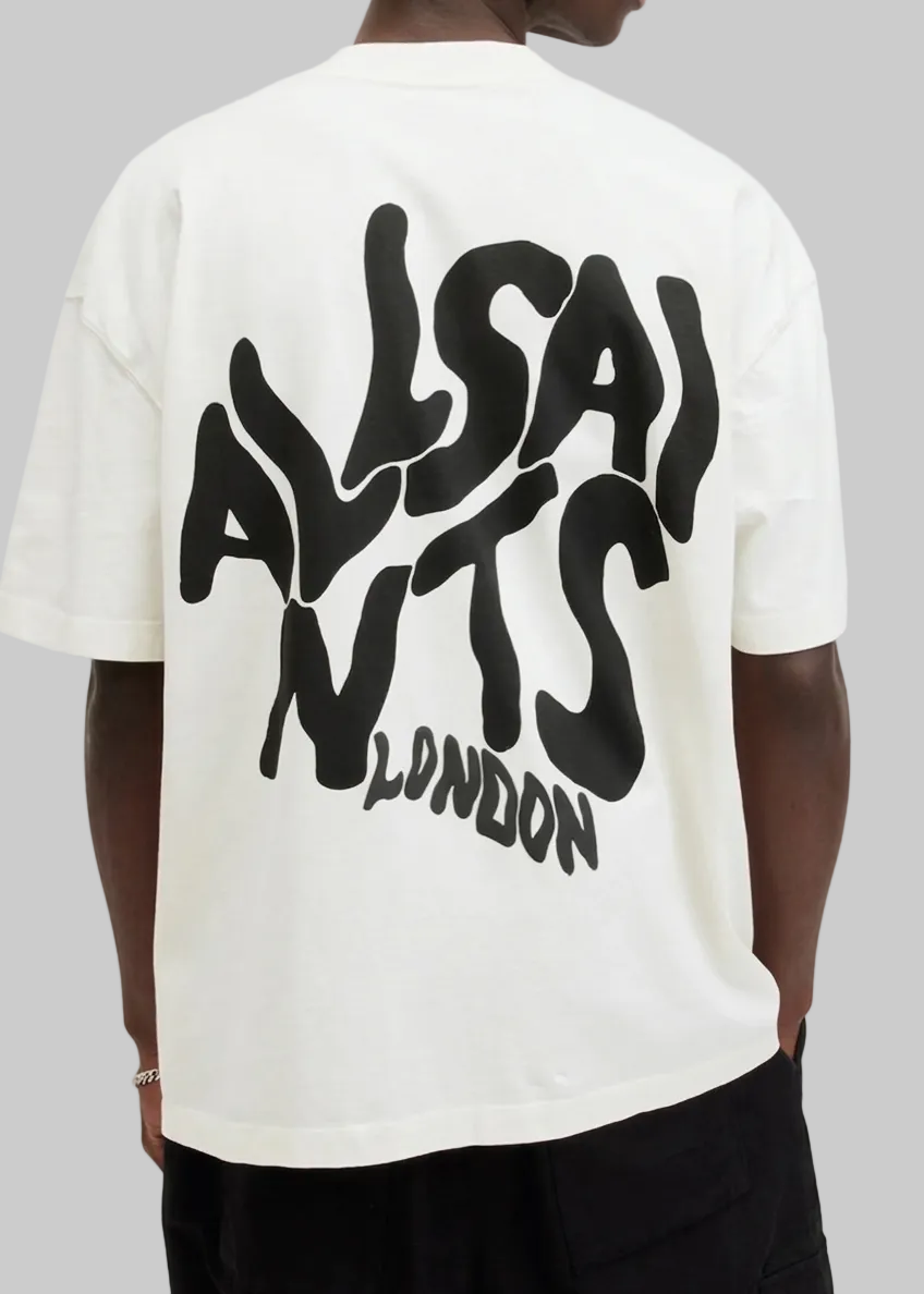 Playera All Saints - OverSize | Graffiti Blanca