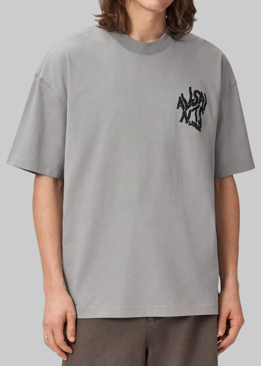 Playera All Saints - OverSize | Graffiti Gris