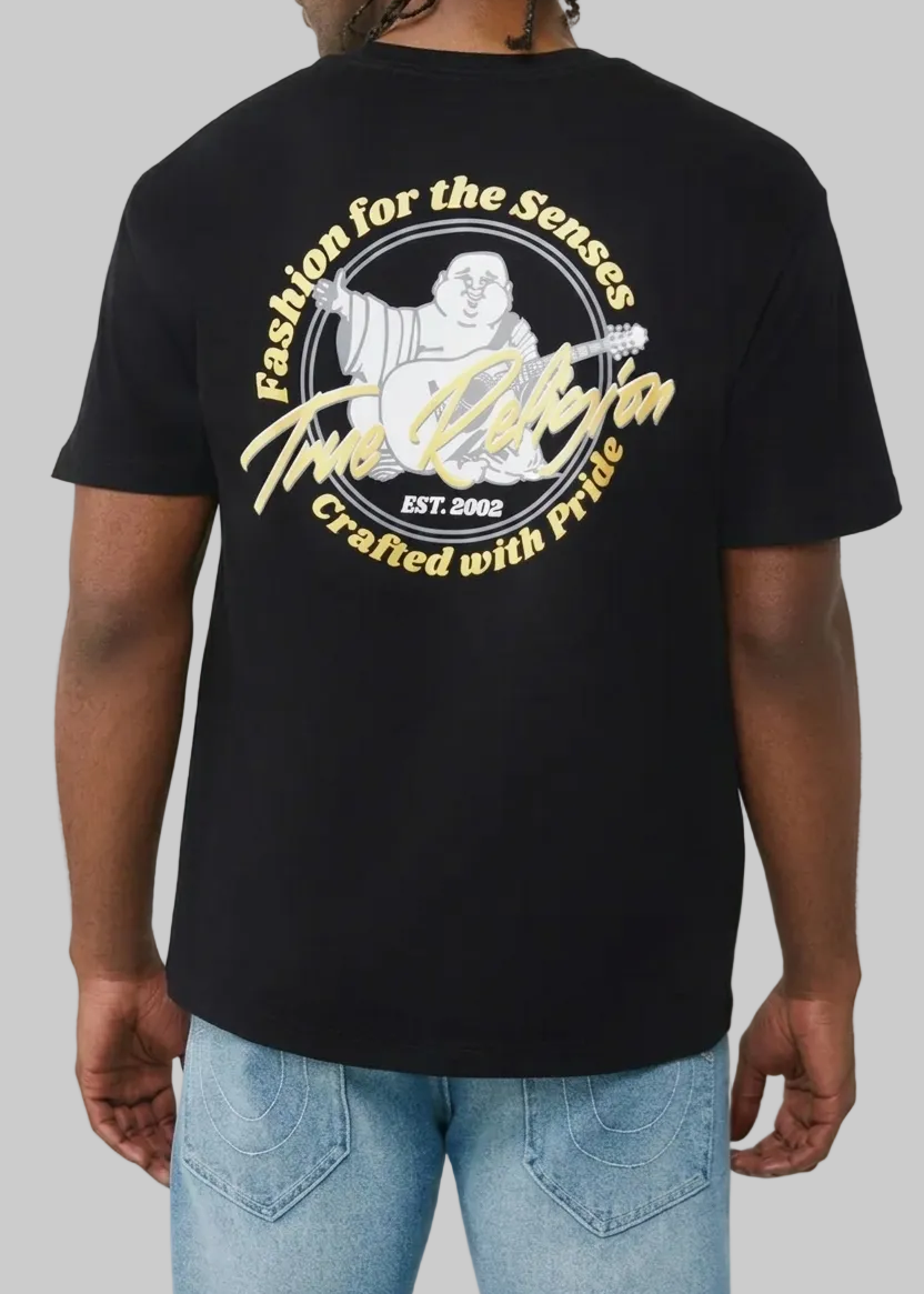 Playera True Religion - Negra | Buddha Dorado