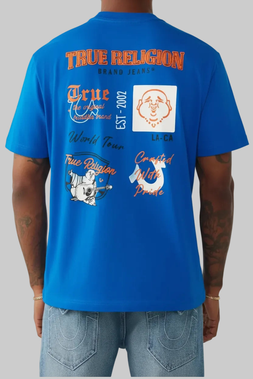 Playera True Religion | Azul - Logo en la Espalda